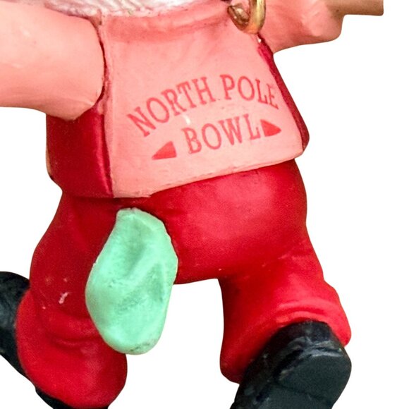 Santa Bowling Figurine North Pole Bowl Christmas Ornament 1983 Miniature - Picture 3 of 5